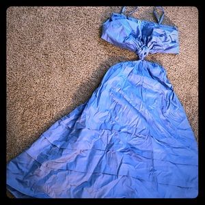 FOREVER 21 - Baby Blue Cutout Maxi Dress - Size 1X